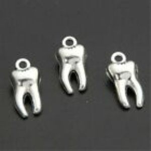 Set of 7 Silver Teeth Charms